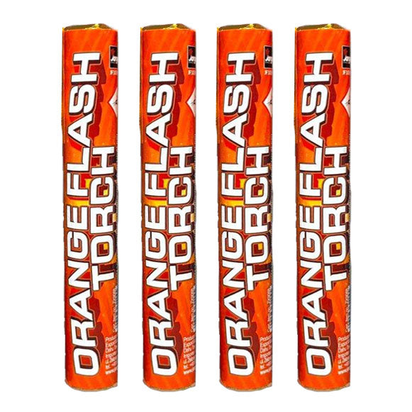 4 x Torche à main strobo stroboscope orange